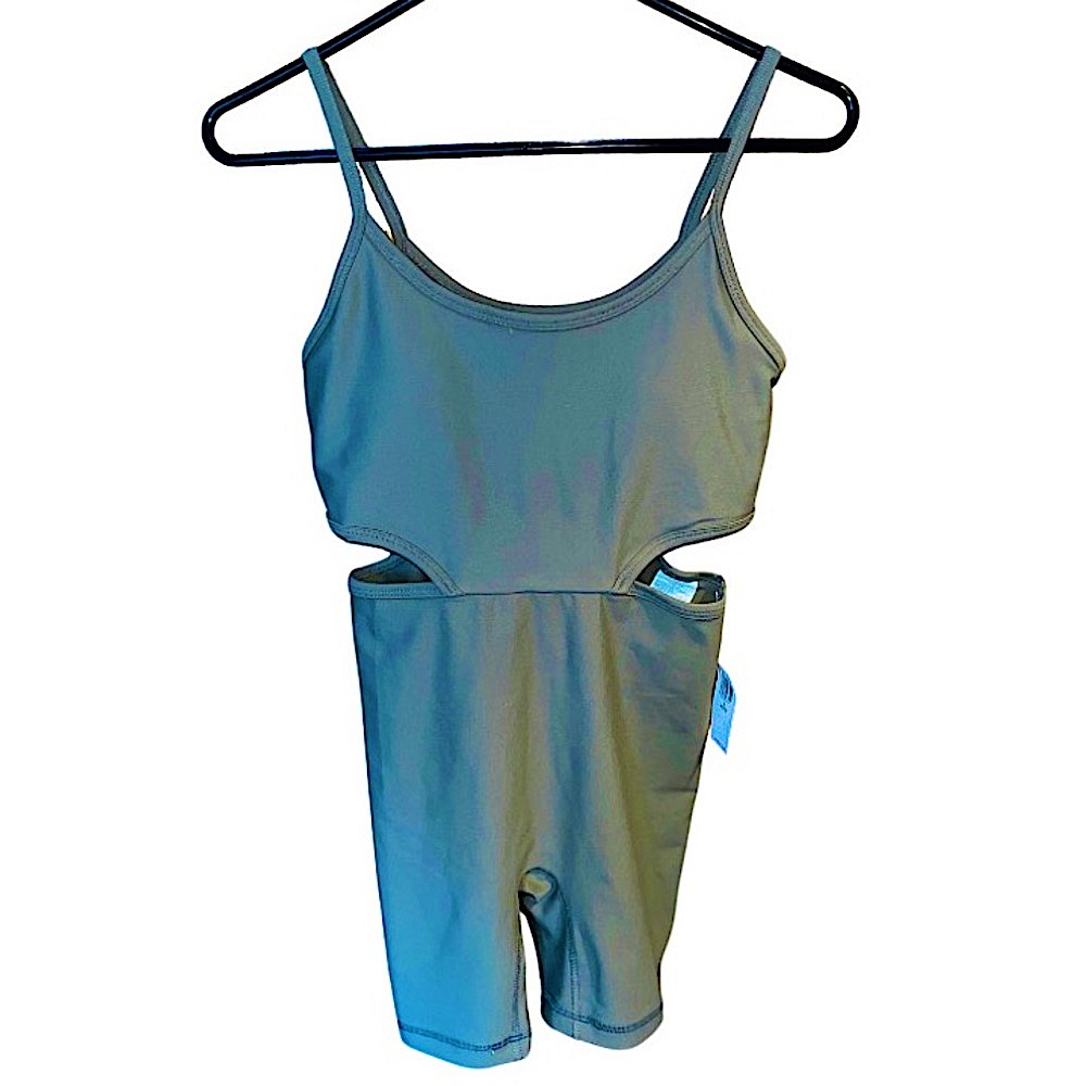 NWT olive green bodysuit w/ side cut outs | old navy | size petite small
